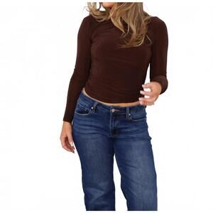 NEW TRESSER celeste open back cowl top in brown